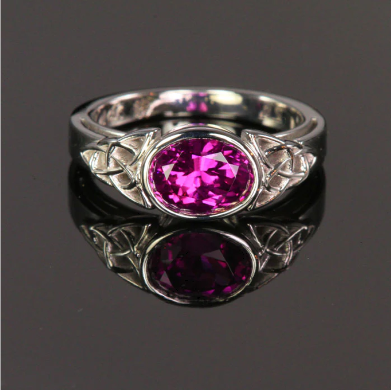 TEST 14K White Gold Grape Garnet Ring by Christopher Michael 2.39 Carats