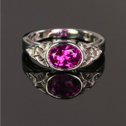 TEST 14K White Gold Grape Garnet Ring by Christopher Michael 2.39 Carats