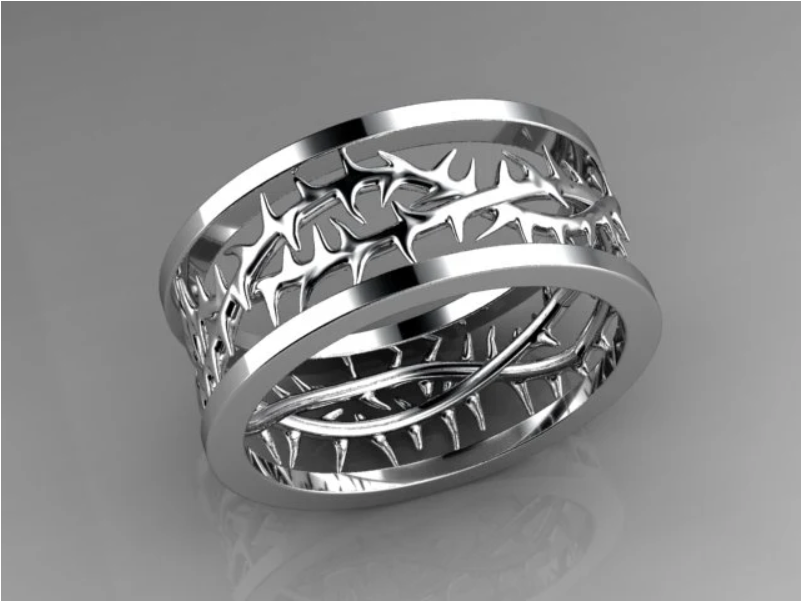 TEST Men's Crown of Thorns Wedding Band