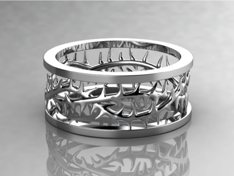 TEST Men's Crown of Thorns Wedding Band