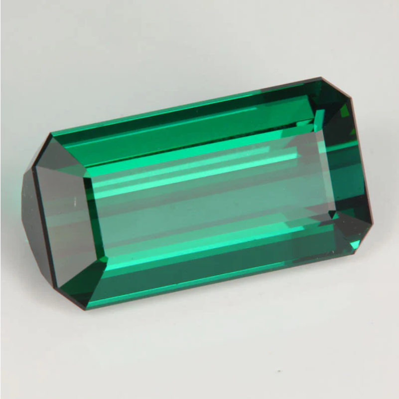 TEST Blue Green Emerald Cut Tourmaline Gemstone 21.25 Carats